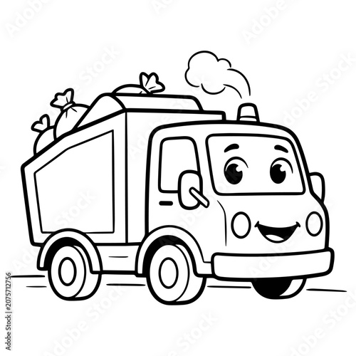 Cute baby elephant coloring page vector, cartoon elephant playing with soap bubbles in a puddle, black and white outline illustration for kids