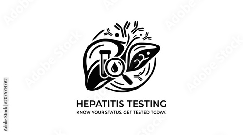 Human Liver Awareness and Hepatitis Medical Testing Concept Illustration
