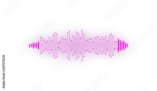 Cuadro en lienzo Pink sound wave equalizer isolated on transparent background