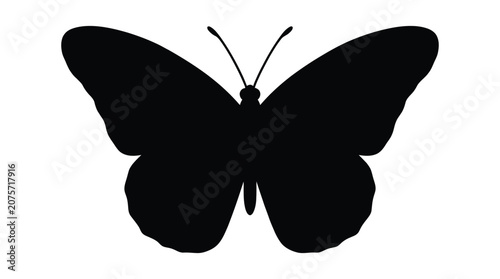 Konstfotografi Butterfly Silhouette Against A White Background Minimalist Design