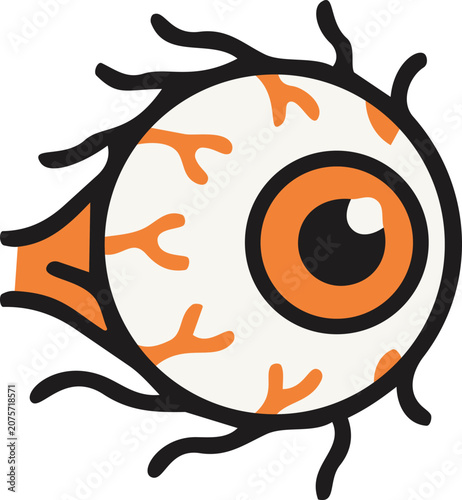 Fotografie Veiny eyeball vector illustration for Halloween spooky horror design