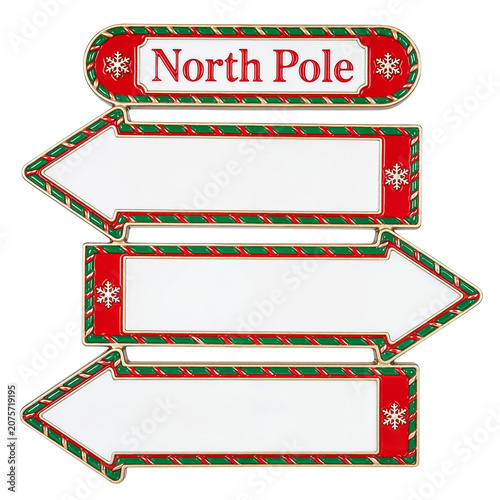 Christmas North Pole Wooden Arrow Signpost Template