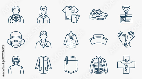 Fotografía Medical Personal Protective Equipment Icons.