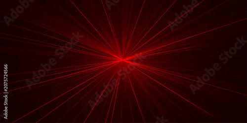 Tableau sur toile Abstract red star with radiant light rays on cosmic background, glowing energy b