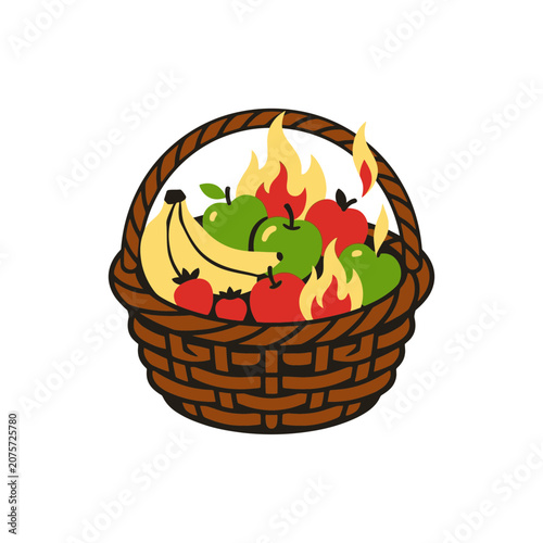 Fruit Basket On Fire