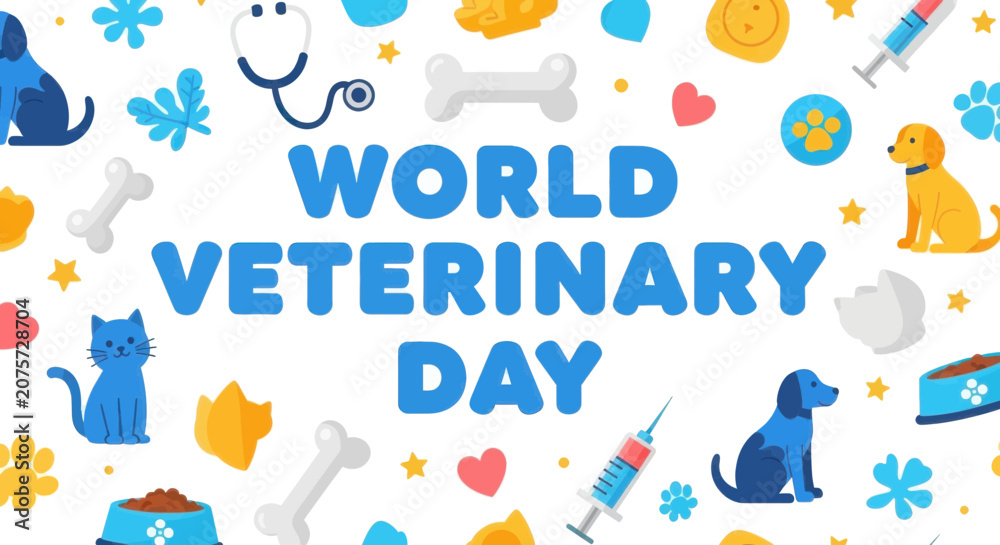 Fototapeta premium World veterinary day celebration graphic