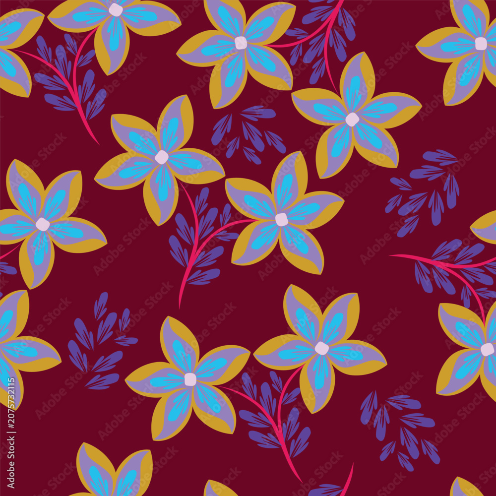 Obraz premium Beautiful floral pattern in small flowers. Small repeat floral flower seamless pattern background. Ditsy print. Floral seamless background. Elegant flower template for decor, wallpaper