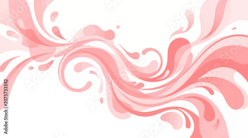 Vibrant pink swirling liquid forms dance across a clean white background in an abstract illustration.