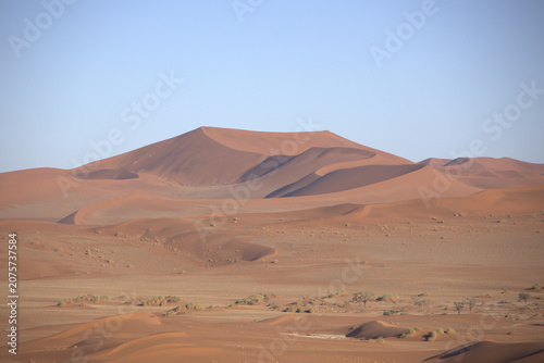 Massive Red Sand Dunes of Sossusvlei Namib Desert Namibia Africa Aerial Landscape at Sunrise Golden Light
