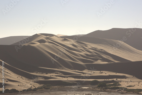 Massive Sand Dunes at Sossusvlei Namib Desert Namibia Africa, Dramatic Light and Shadow on Rippled Dune Slopes at Sunrise