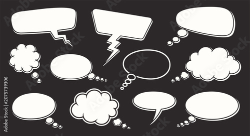 Foto Speech Bubbles Collection for Comic and Dialogue Illustrations.