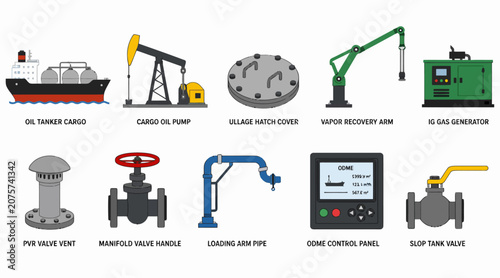 Canvastavla Collection of industrial machinery and equipment icons.