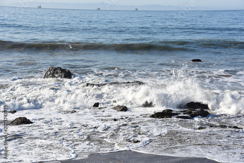 Canvas Print Pacific Coastline and Tar Seeps at Carpinteria Beach Park