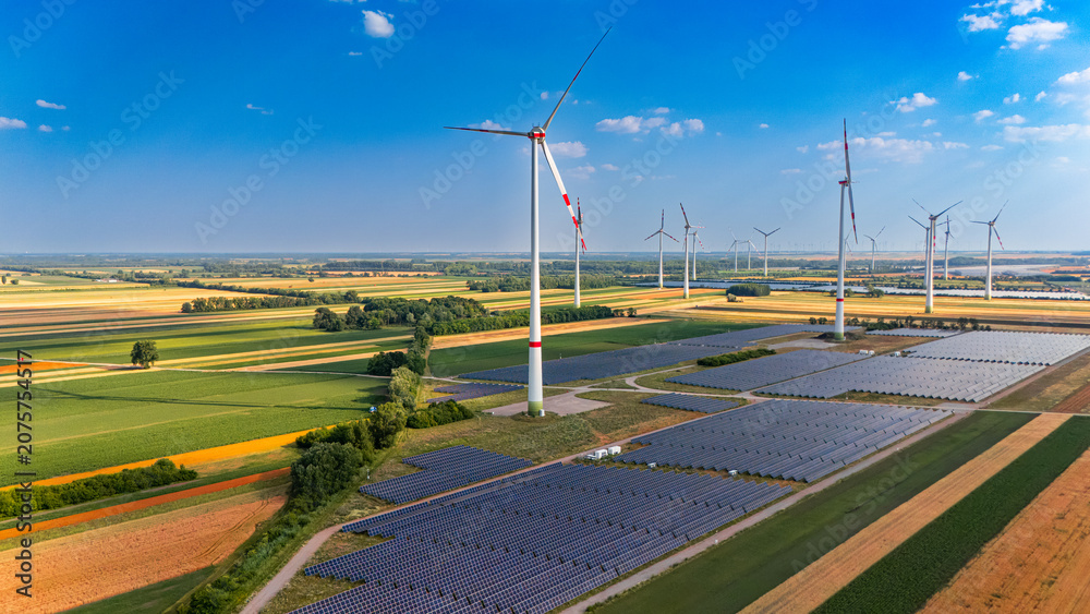 Fotografie Wind and solar energy sector
