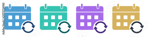 Tableau sur toile calendar refresh sync update icon set on transparent background