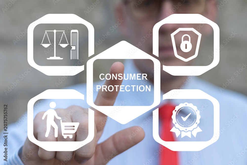 Fototapeta premium Concept of consumer protection. Consumer rights, law and justice.