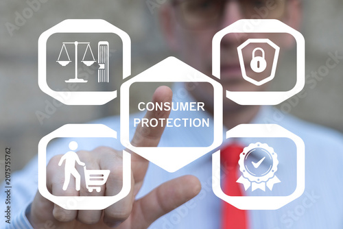 Concept of consumer protection. Consumer rights, law and justice.