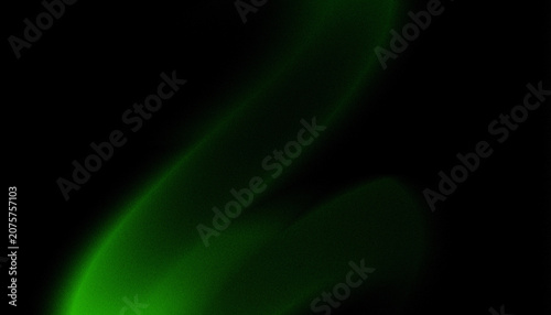 Soft and glowing emerald green light streaks emerge from deep shadows creating a mysterious and abstract atmosphere with smooth gradients that blend seamlessly into the dark black background texture e