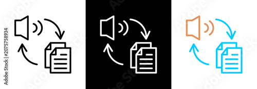 Schilderij op canvas Speech Synthesis on white and black background