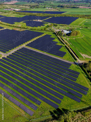 Solar panel installation in Glasgow forming Scotlands largest solar development