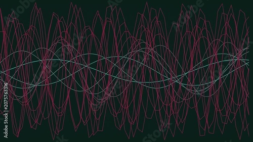 Abstract digital wave pattern with dark background and vibrant lines