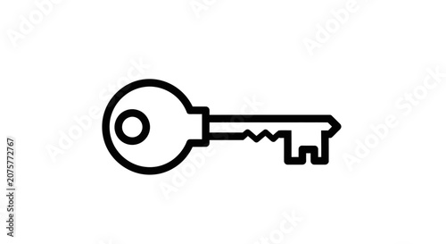 Classic old skeleton key silhouette for security concepts.
