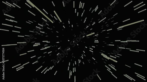 Abstract space warp speed motion with star trails effect