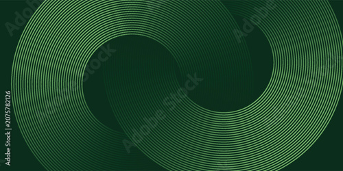 Dark green abstract background with diagonal rounded lines. Geometric stripe line art design.