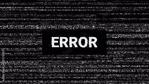 old no signal analog with error text screen. 4k resolution