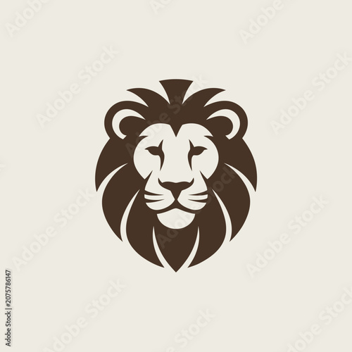 Lion Face Icon Graphic Design Element.