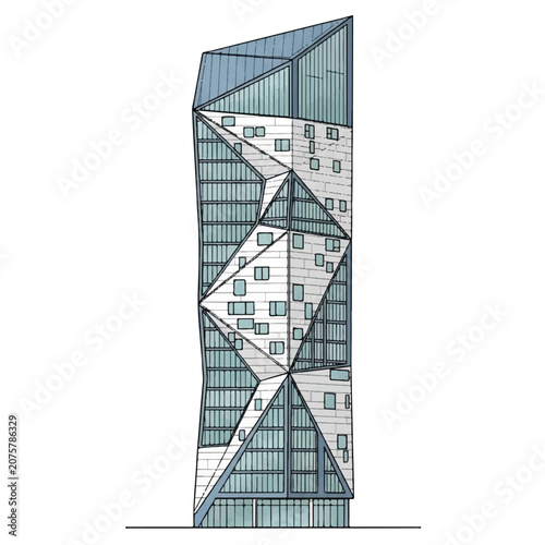 Modern Skyscraper Architectural Design Exterior.