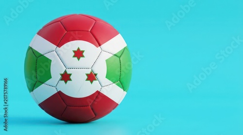 Soccer Ball with Flag Pattern on Blue Background