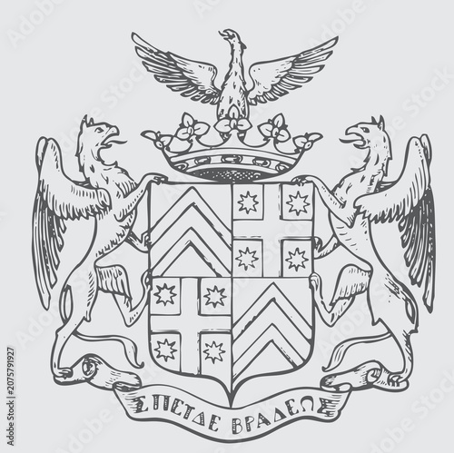 Heraldic Eagle Coat of Arms Emblem Wings Vector