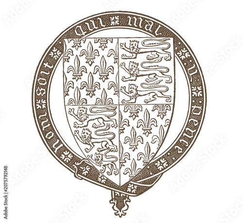 Heraldic Coat of Arms Crest Emblem Vintage Template Vector