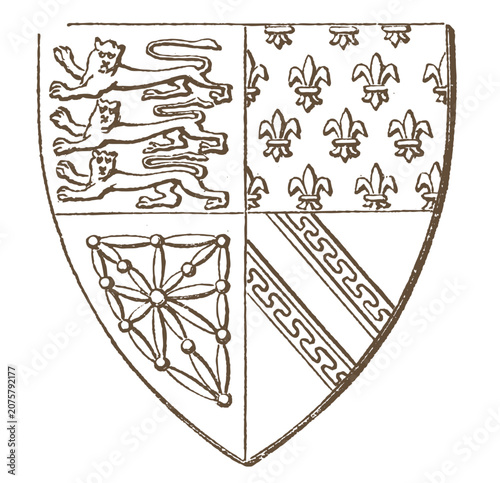 Heraldic Coat of Arms Crest Emblem Vintage Template Vector