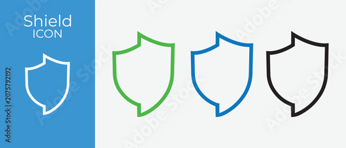 Fotografie Shield icon symbolizing protection security defense and safety