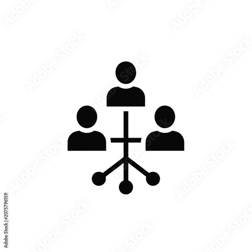 Network hierarchy icon illustrates the structure of a professional organization.