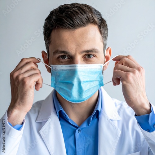 Medical professional masks face