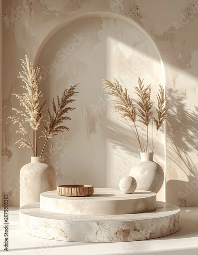 Neutral display with natural elements