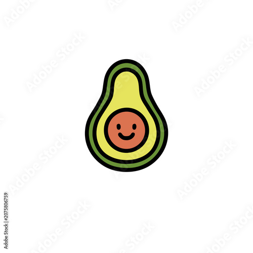 cute avocado character hand drawn illustraion