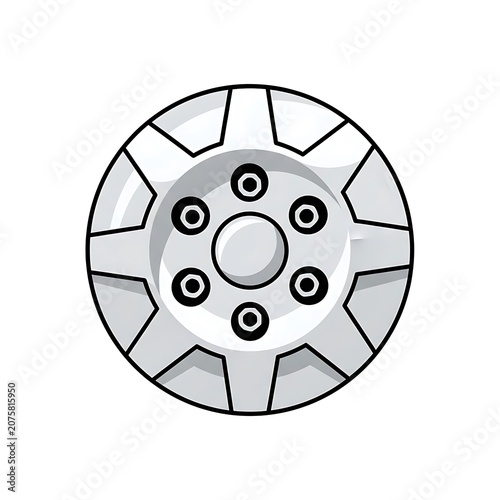 Hexagonal metal gear with circular holes pattern.