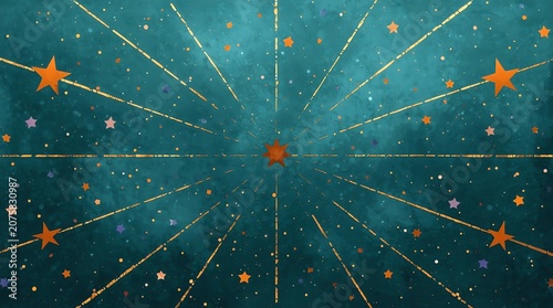 Abstract Celestial Starburst Pattern.