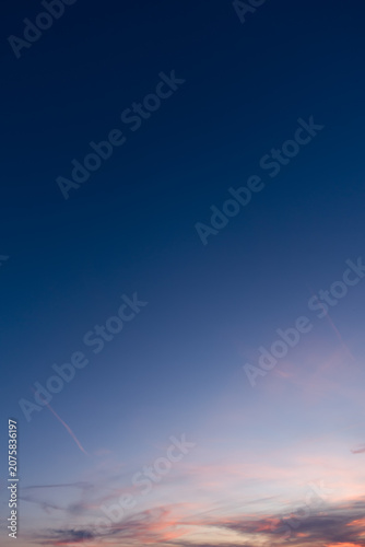 Photo of a beautiful dramatic twilight sky over horizon