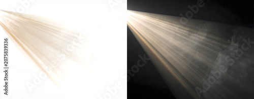 Light rays shining through darkness.