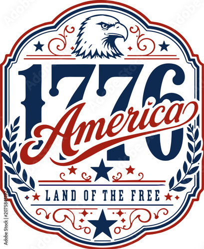 America land of free 1776 SVG