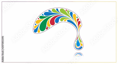 Colorful Paint Splatter Droplet Abstract Design
