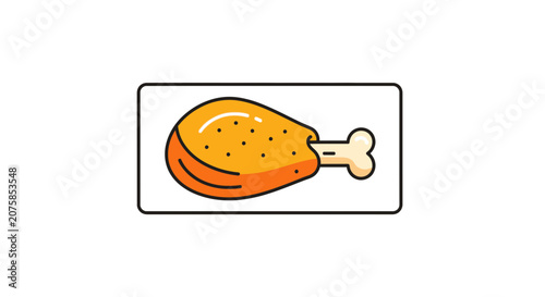 Crispy Fried Chicken Leg Icon
