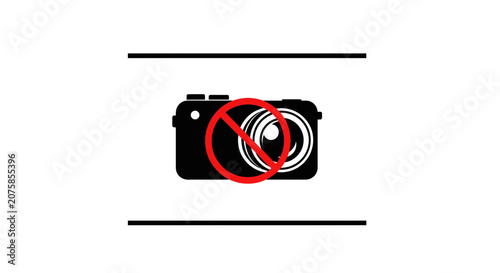No Photography Allowed Sign: Camera Icon with Red Prohibition Circle
