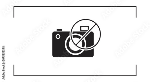 No Photography Allowed Sign: Camera Icon with Red Prohibition Symbol