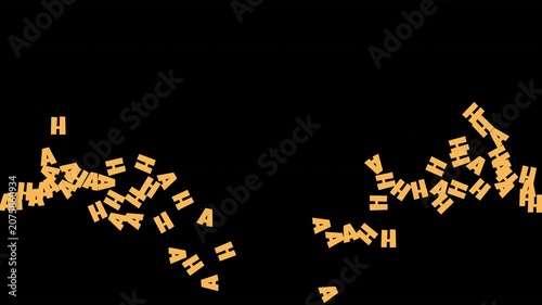 Laughter Text Animation on Transparent Background, Seamless Loop